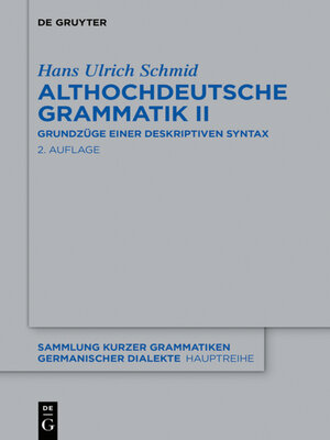 cover image of Althochdeutsche Grammatik II